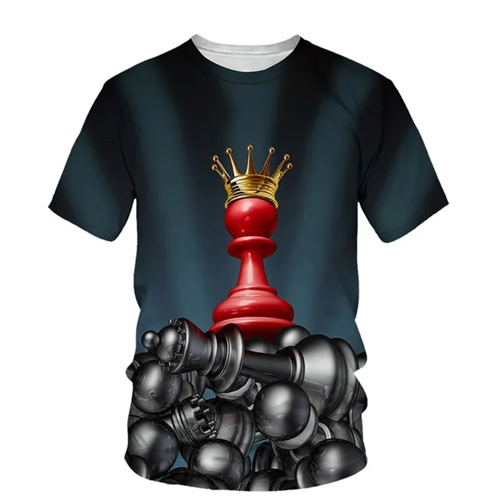 3D Printing Chess - Verão xadrez impressão 3d t-shirts streetwear