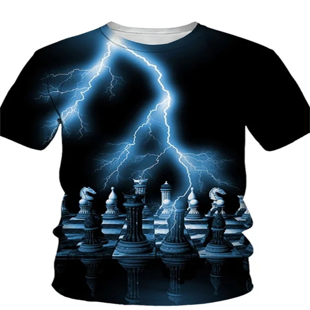 Verão xadrez impressão 3d t-sh - 3D Printing Chess avaliação e preço