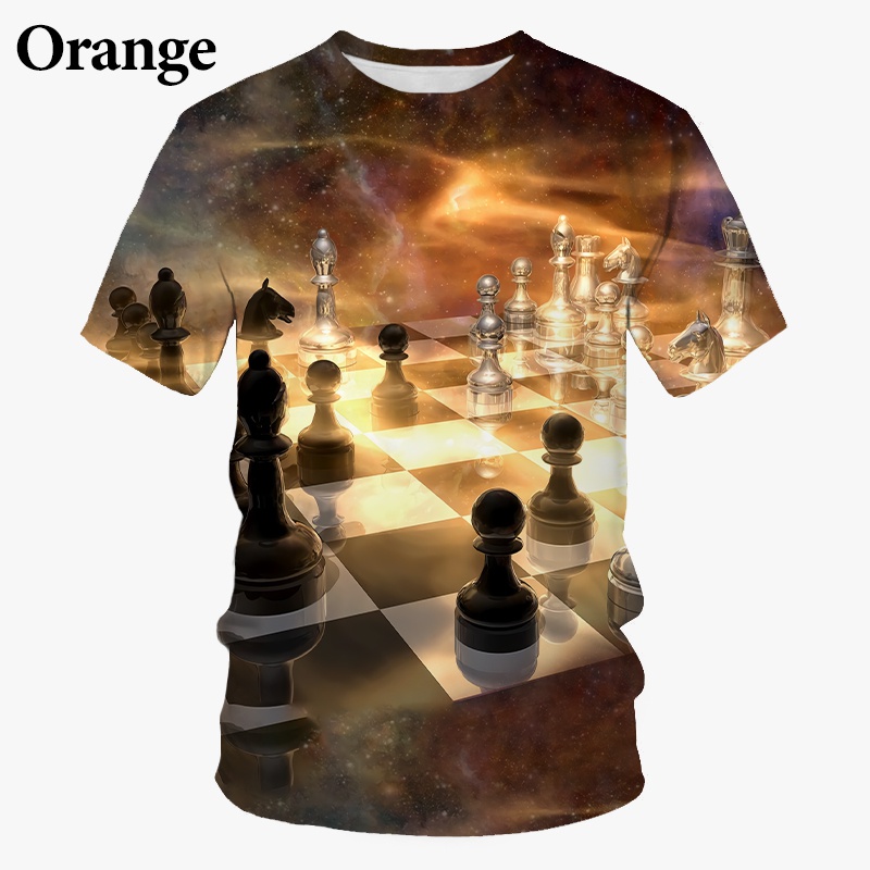 Camiseta de xadrez 3D masculin - 3D Printing Chess avaliação e preço
