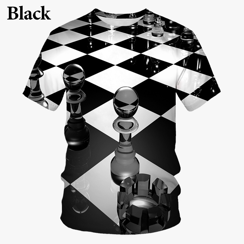 Camiseta de xadrez 3D masculin - 3D Printing Chess avaliação e preço