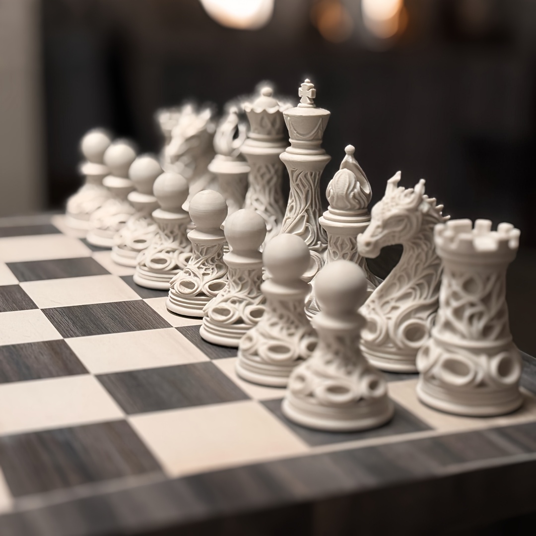 Conjunto de xadrez gótico em p - 3D Printing Chess avaliação e preço