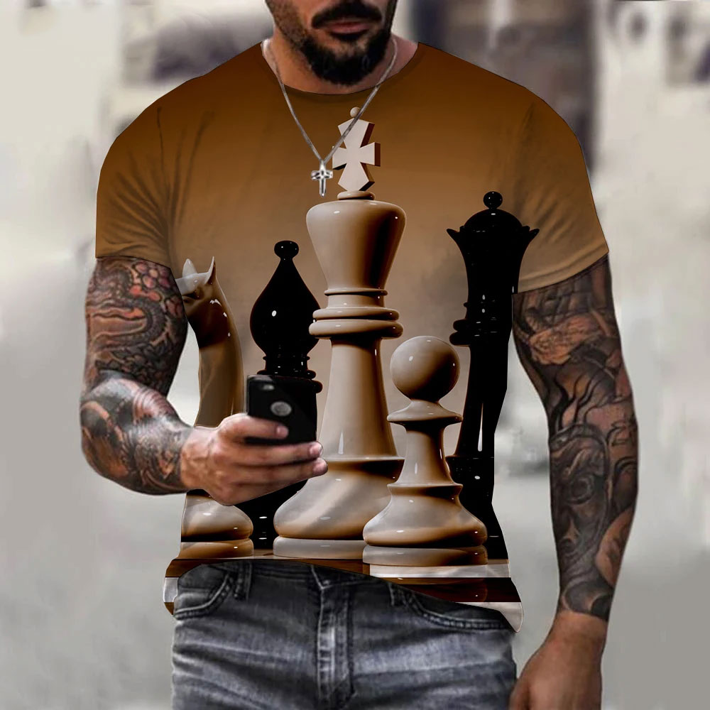 Camiseta de xadrez divertida m - 3D Printing Chess avaliação e preço