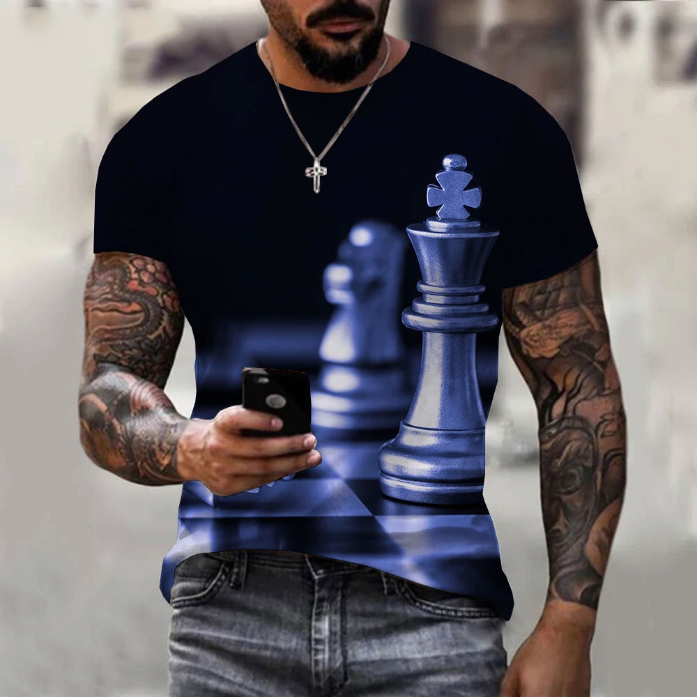 Camiseta de xadrez divertida m - 3D Printing Chess avaliação e preço